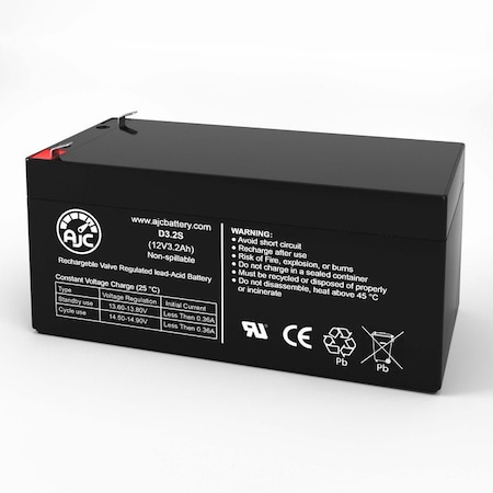 Bsc Preferred UPS Battery, Compatible with APC Back-UPS Back-UPS 350 BE350U  UPS Battery, 12V DC, 3.2 Ah AJC-D3.4S-B-0-120240